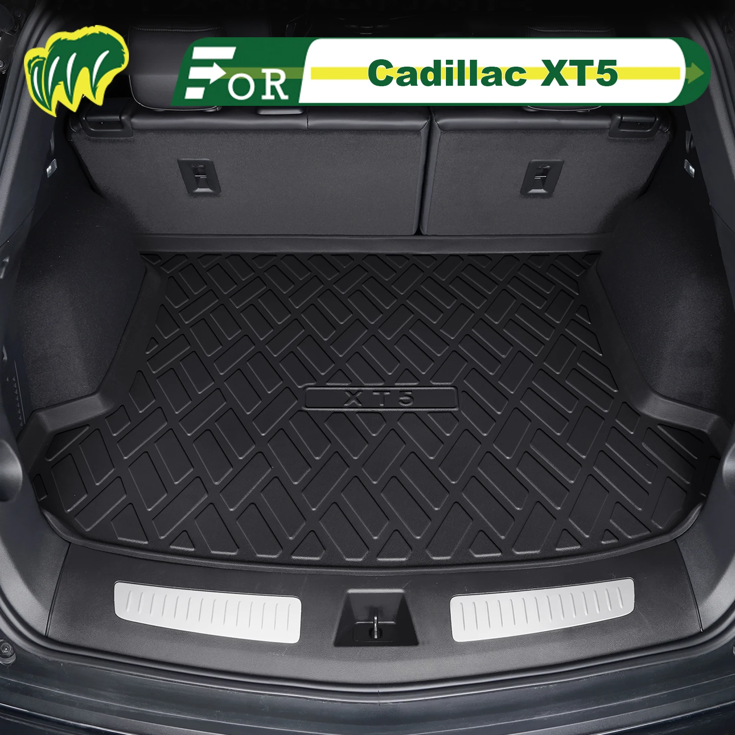 

For Cadillac XT5 2016-2025 TPE Custom Fit Car Trunk Mat All Season Cargo Mat 3D Shaped Trunk Liner Chair-back Protection Mat