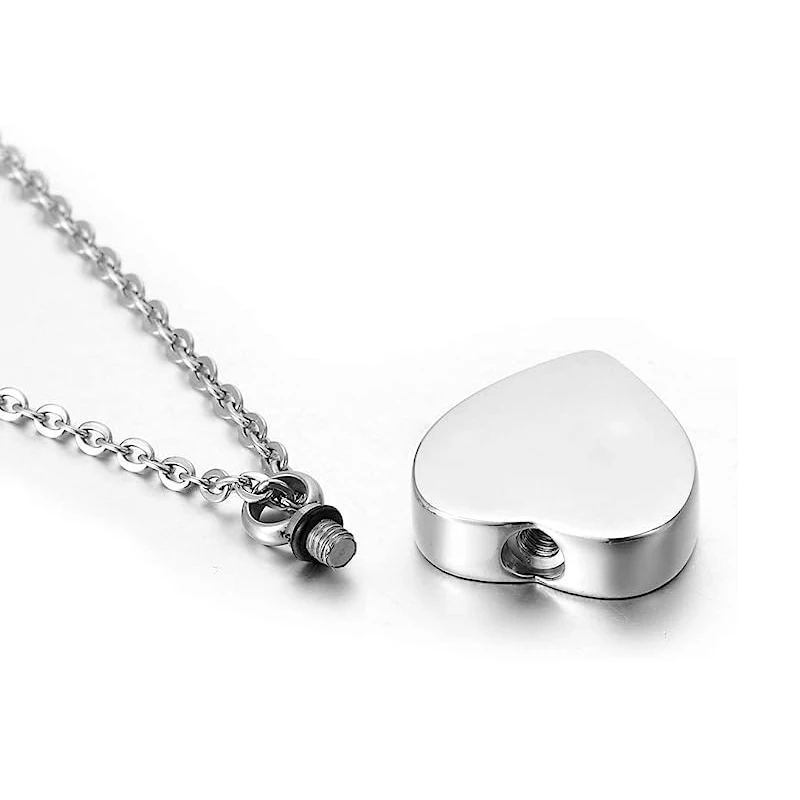 Herz-Urnen-Halskette für Asche, immer auf meinen Geist, für immer in meinem Herzen, Feuerbestattungsschmuck, Gedenkschmuck, Asche-Andenken-Anhänger – Detail 3