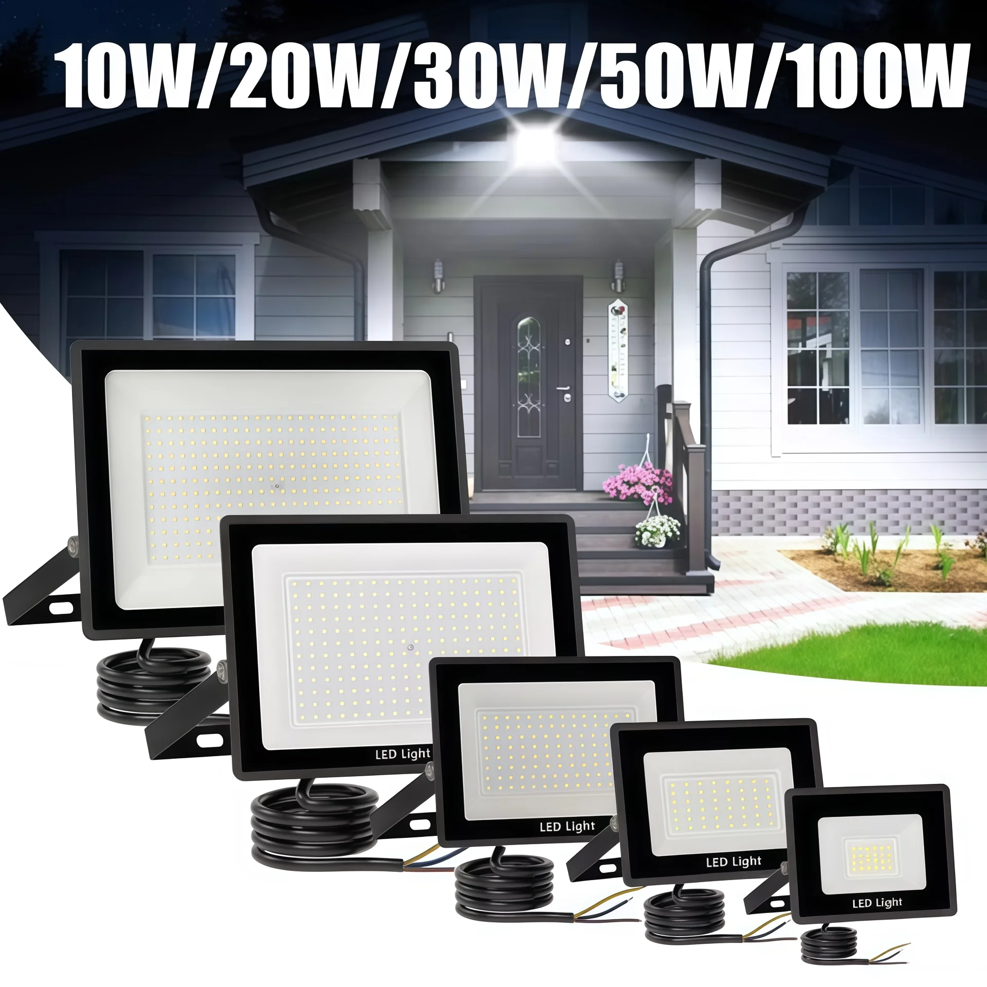 LED Flood Light 10W 20W 30W 50W 100W AC 220V LED Floodlight IP66 Waterproof Reflector Spotlight Street Light Outdoor Garden Lamp