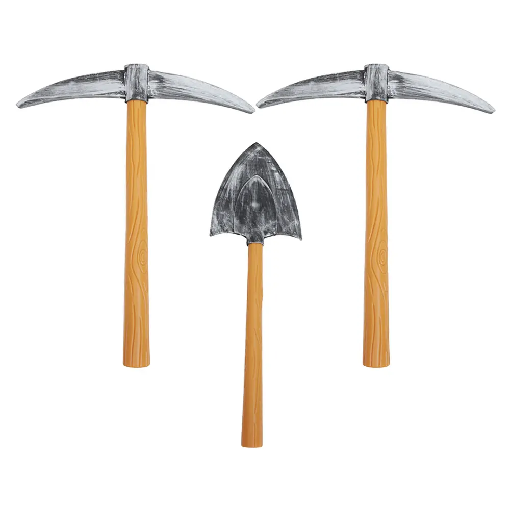 

1 set 3 Dwarf Pickaxe Shovel Props for Party Stage Performance Cosplay Foam Hand Tool Elf Bloody Hatchet Multifunctional