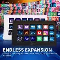 AJAZZ AKP03E/AKP153E Teclado Auxiliar de Escritorio con 15 Teclas Macro, Panel de Consola Multifuncional, Asistente de Escritorio, Mini Teclado Personalizado