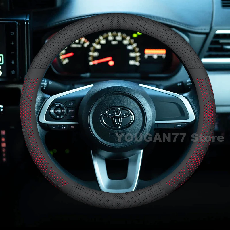 

Leather Car Steering Wheel Cover For Toyota Roomy 2020-2024 Ultra Thin Non-slip Auto Steering Wheel Toyota Roomy Accessories