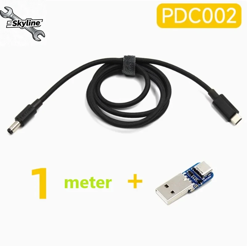 PD3.1 Cable 28V 5A 140W, USB-C to DC5.5 with PPS/AVS Programmable Voltage Output, Power Polling Tester for Fast Charging