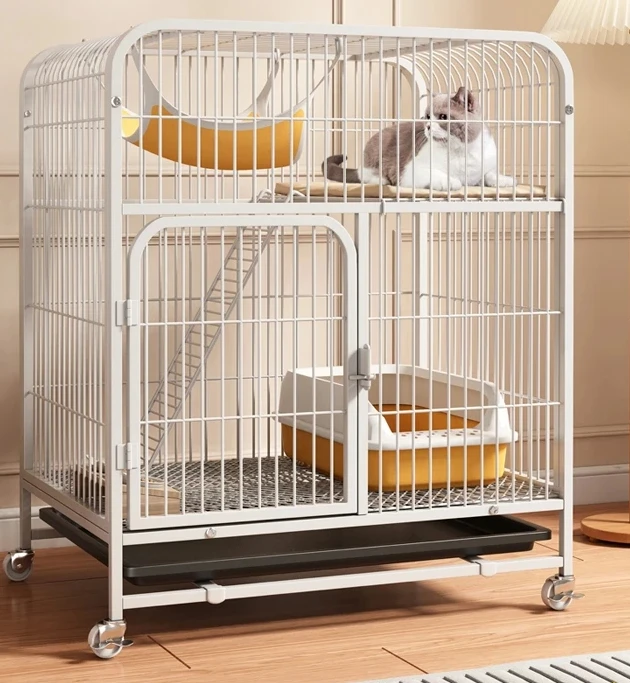 Cat Cage, Cat Villa, Home, Indoor, Integrated with Toilet, Large Free Space,Nest,  House