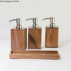 Walnut Lotion Bottle Wooden Hand Sanitizer Bottle Soap Bottles Shampoo Shower Gel Bottles Home Bathroom Decorative Accessories