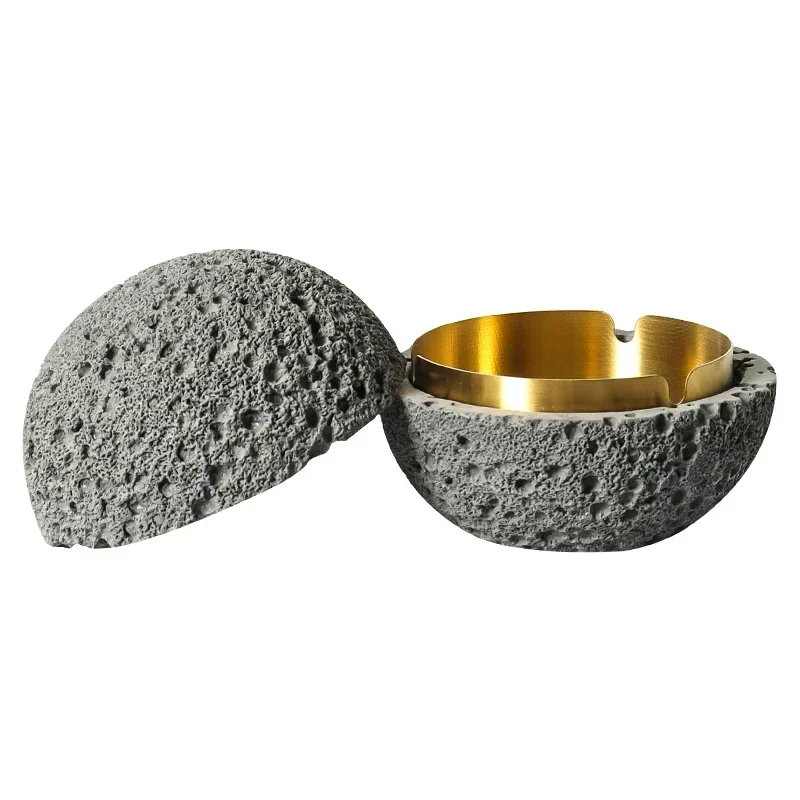 

Nordic Minimalist Modern Ashtray Living Room Personalized Creative Ashtry Bowl Coal Ball Light Luxury Ashtray Natural Stone Bowl