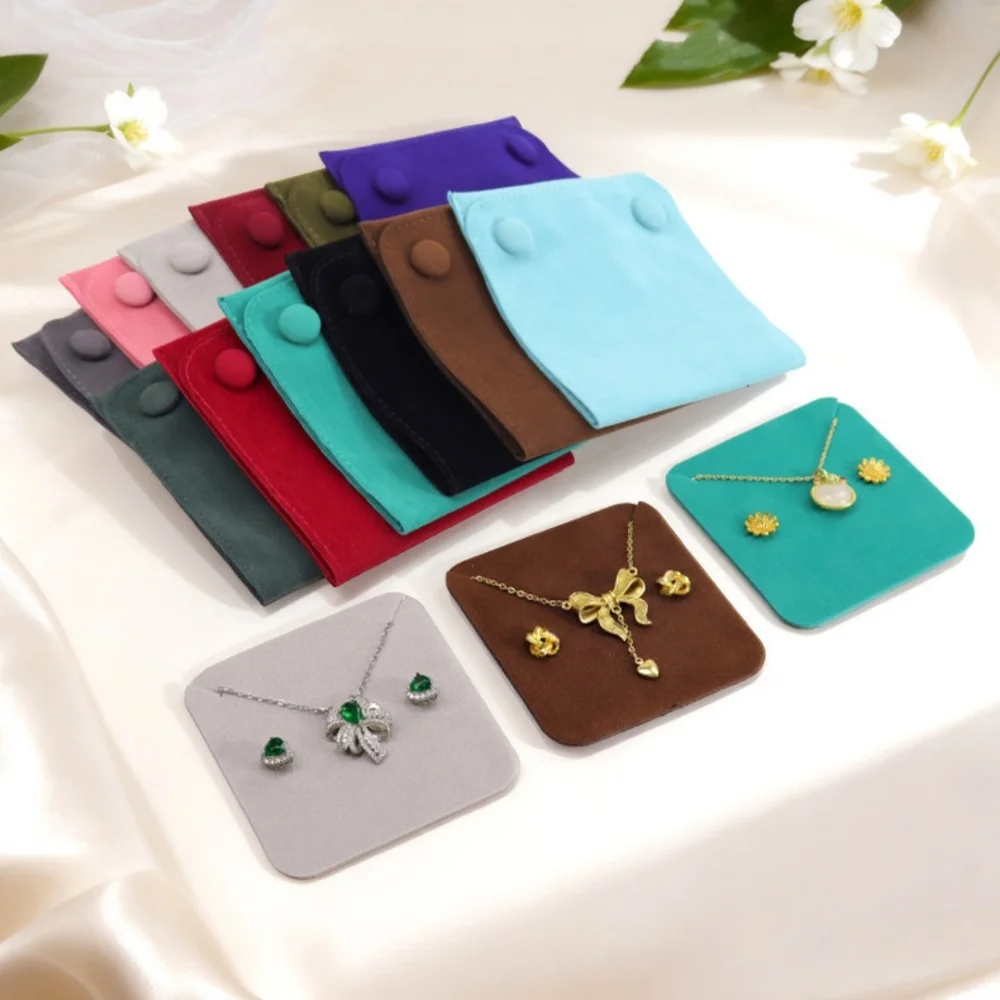 Necklace Organizer Pouch Luxurious Pendant Organizer Pouch Double-Sided Velvet Jewelry Bag Soft Earrings Organizer Pouch