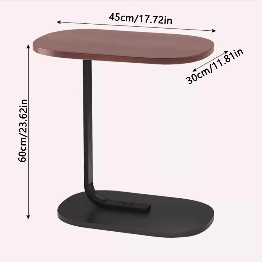 أريكة على شكل حرف C، طاولة قهوة، زاوية مستديرة ثابتة، منظم بجانب السرير، ارتفاع مريح، بيضاوي، طاولة شاي متحركة، رف منزلي