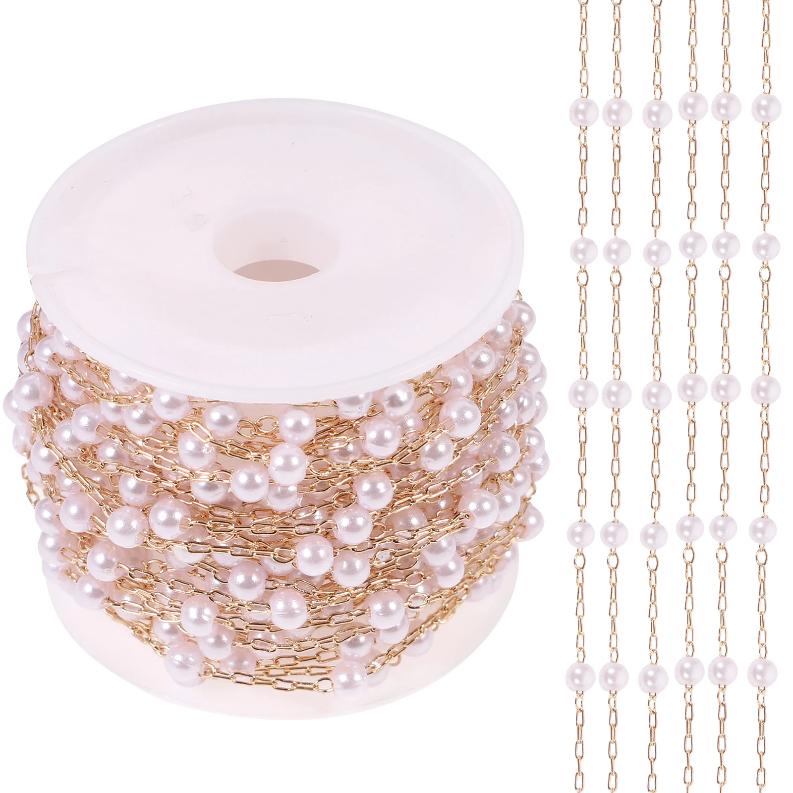 

Pearl 1 Roll High Quality Diy Jewelry Making Accessory Craft Decor Bracelet Headdress Chain Adornment Lightweight Durable