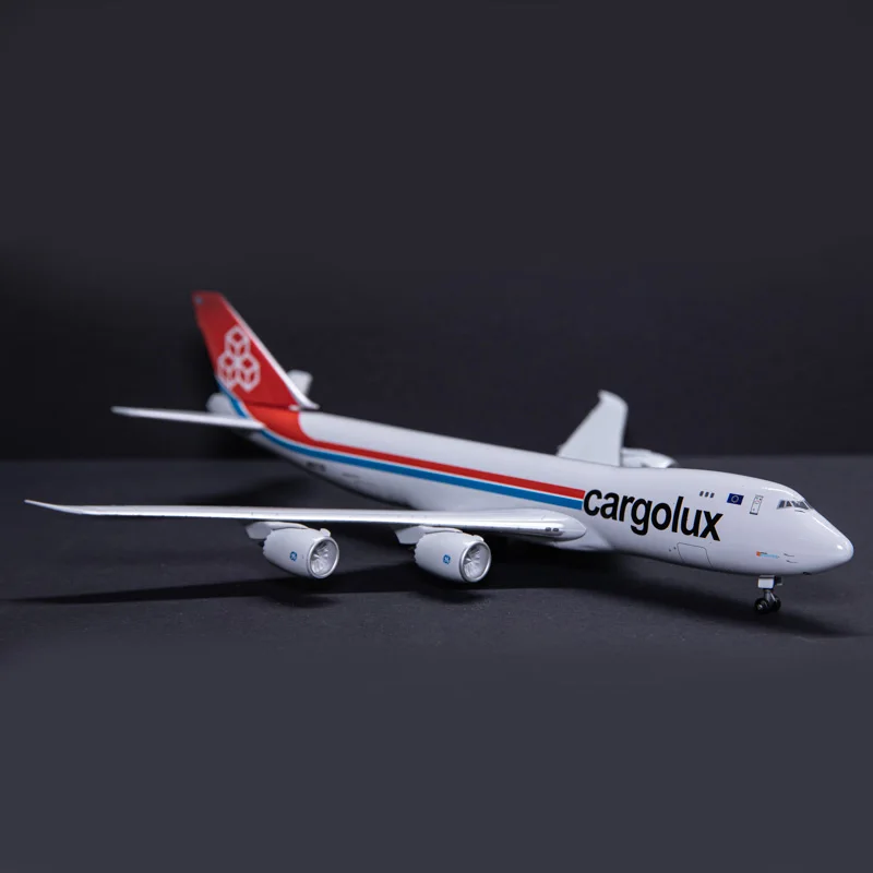 

Die cast Boeing 747-8F Luxembourg Airlines aircraft alloy plastic model 1:400 scale toy gift collection for men's gifts