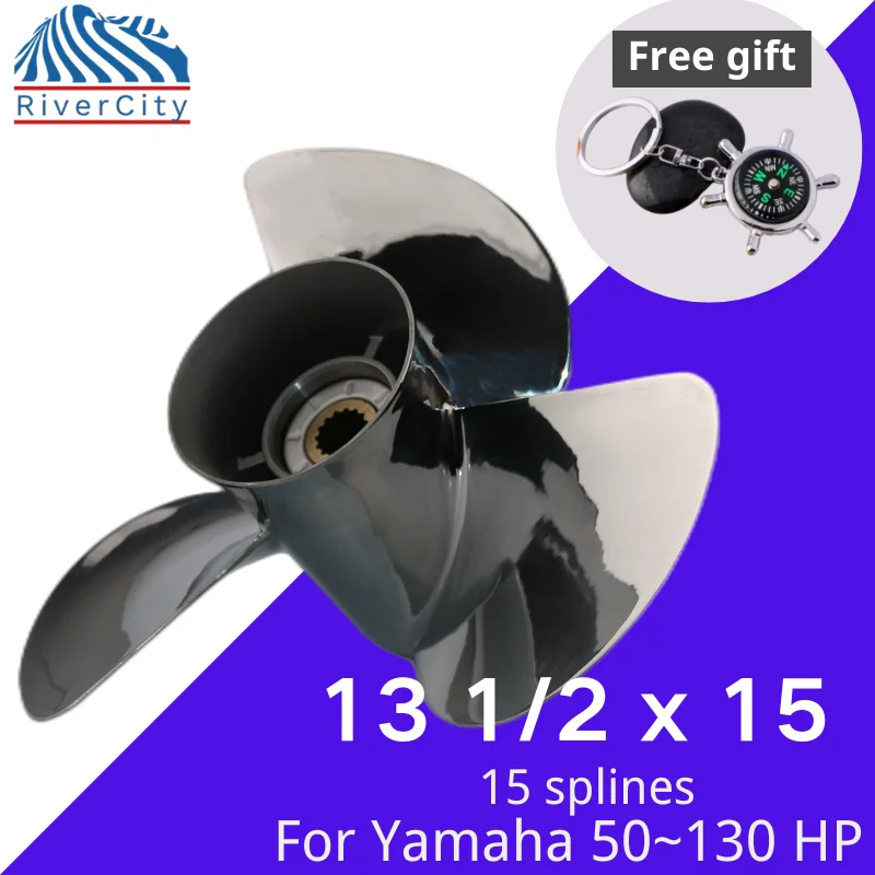 

For Yamaha 100hp 115hp 130hp Outboard Propeller 13 1/2x15 Boat Motor Stainless Steel Screw Ship Marine Engine 3 Blade 15 Spline