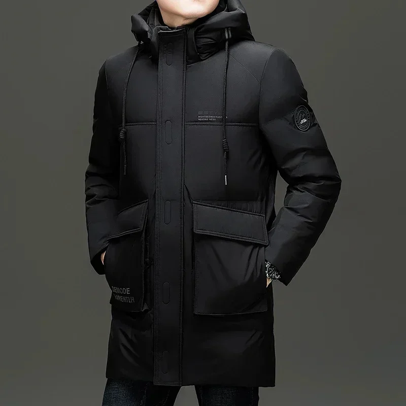 COZOK Men's Winter Down Jacket Designer Clothes Duck Padding Long Sleeve Hooded s Heated Male Coat