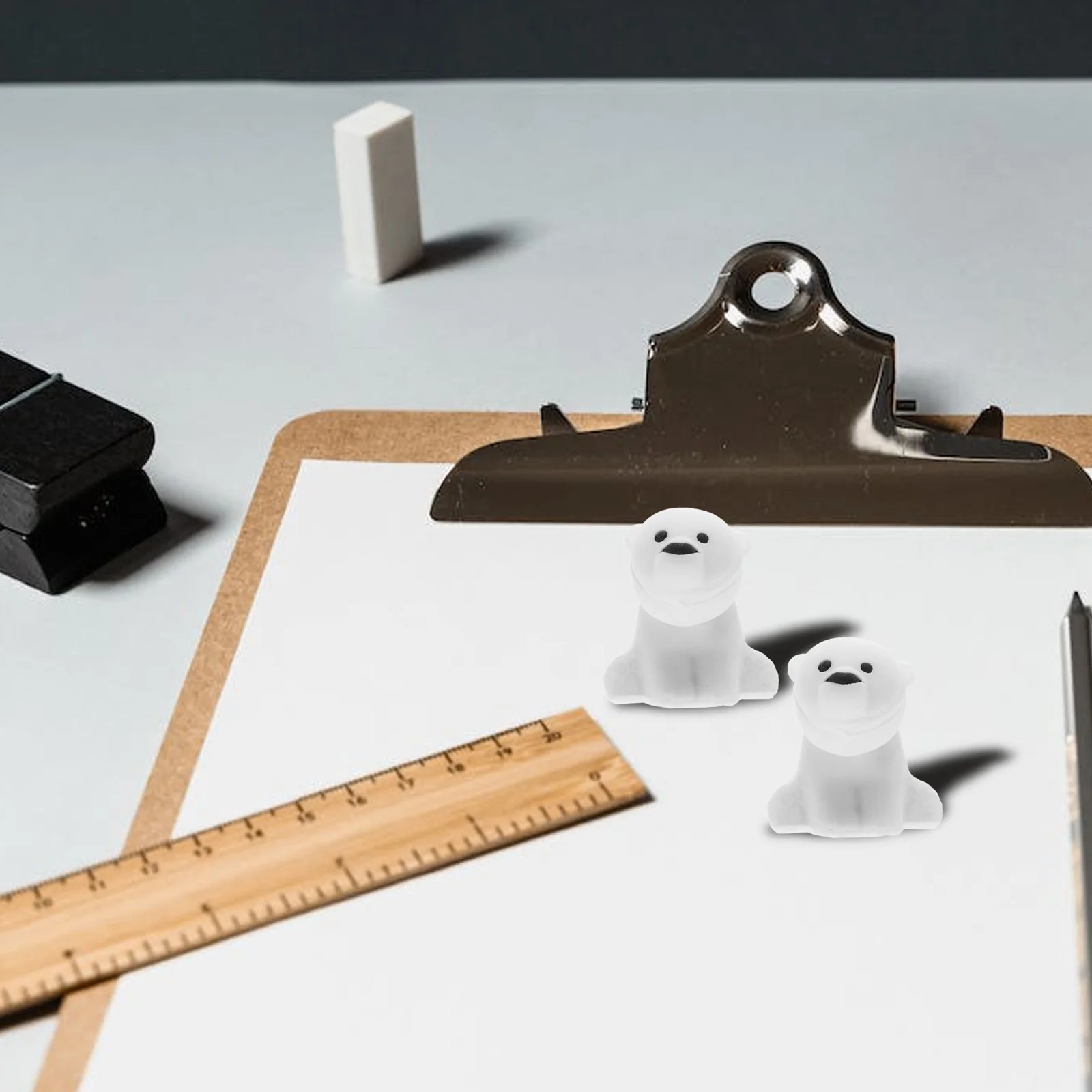 

20pcs Polar Bear Cute Animal Pencil Erasers For School Supplies Rubber Erasers Puzzle Design Stationery Decor