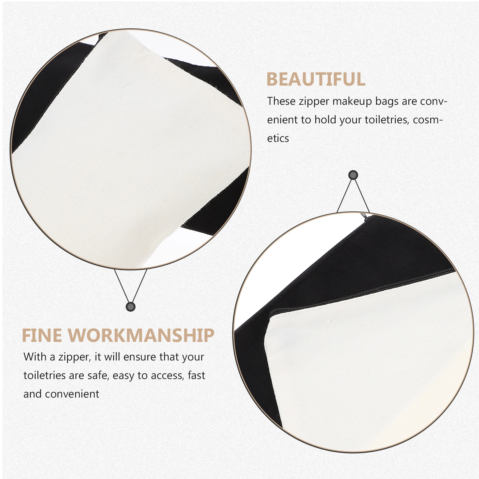 Canvas Zipper Storage Bag Travel Makeup Toiletry Pouch for Men Women Portable Bag Sublimation Design DIY Pencil Case