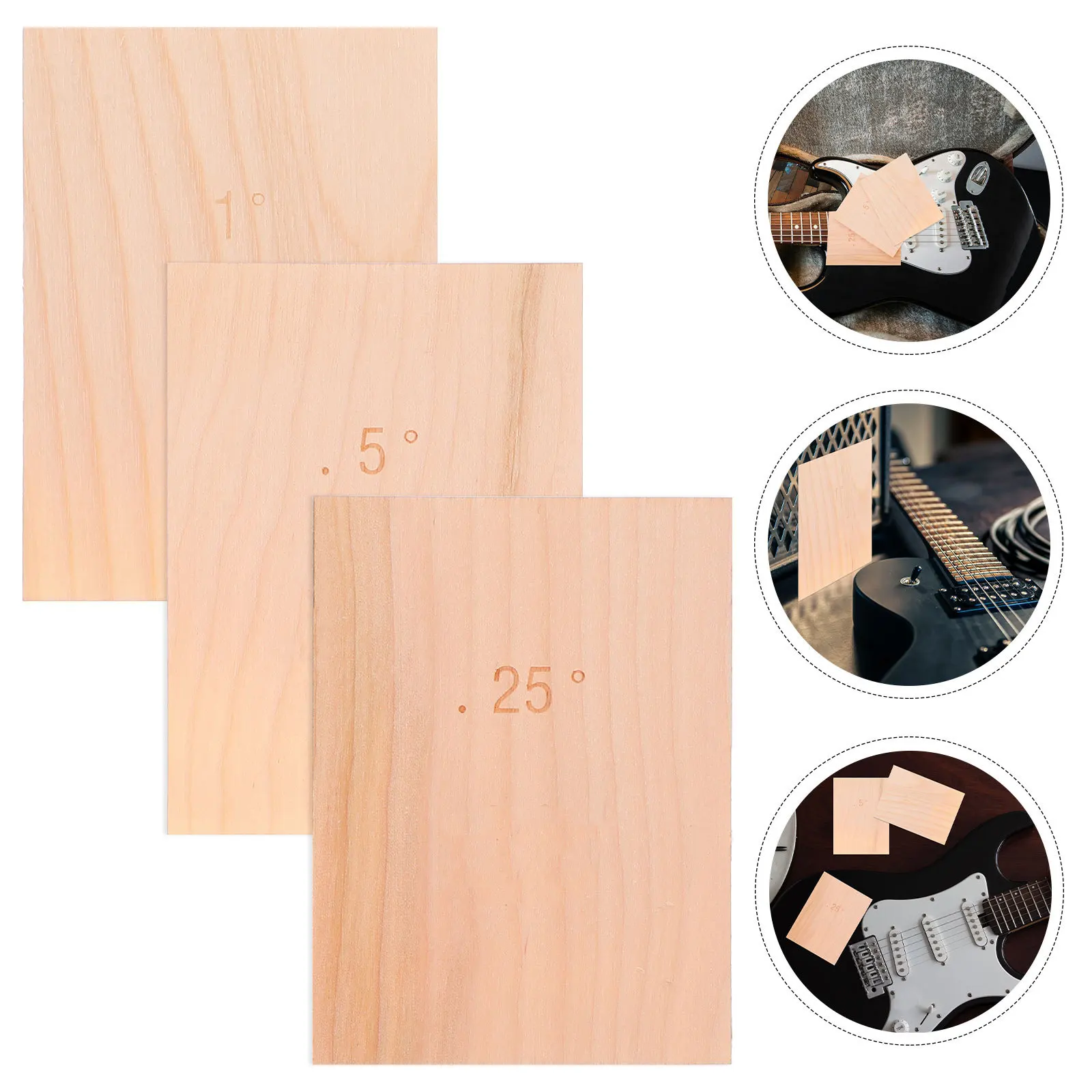 

3pcs Maple Guitar Head Veneer Wood Rectangle Replacement For Bass Pickguard Material Durable Lightweight Guitar Parts Luthiers