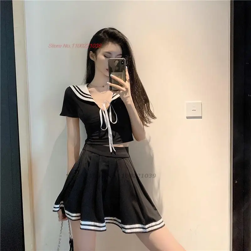 2024 Chinese hot meisje jk uniform rok originele studenten blouse + plooirok pak volledige set meisjes college stijl schooluniform