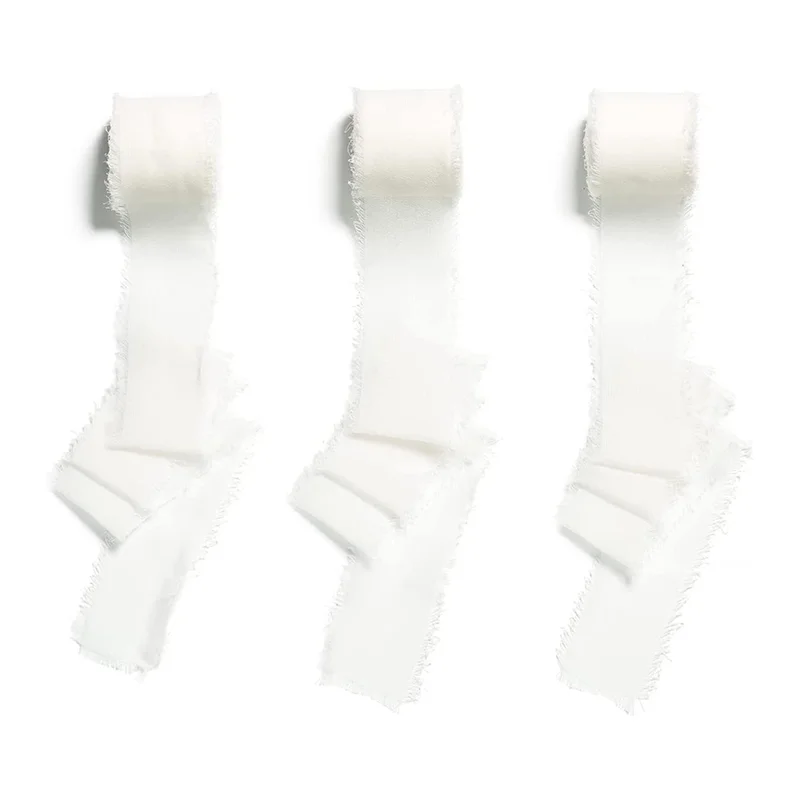 

ABKS-6 шт. 4 см x 5 м подарочная лента белая лента женская шифоновая лента декоративная лента для поделок своими руками