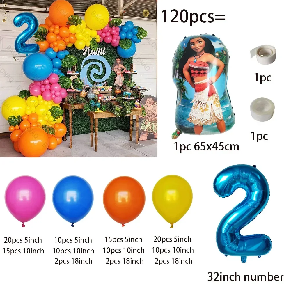 120pcs moana születésnapi balloons Füzér Aláboltoz készlet gyerekeknek születésnapi Gumitej Elgáncsol balloons Baba zuhany Avatás decors globos Anyagellátás ajándékok