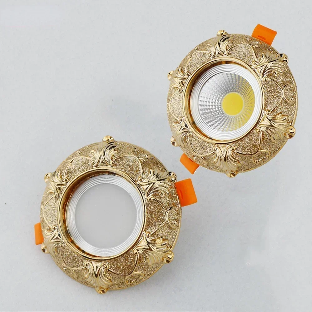 Europe Luxury Golden Retro Resin Cob Led Ceiling Lamp For Hallway Foyer Decor Spots Recessed Bull'S Eye Downlights 5W 7W 220V
