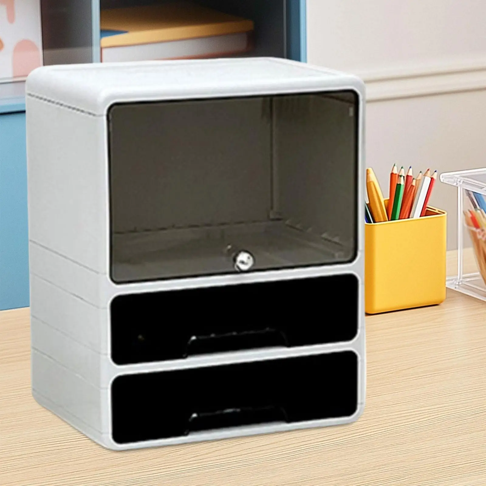 

Desktop Storage Box Smooth Versatile Lidded Stylish Compact Office Organizer