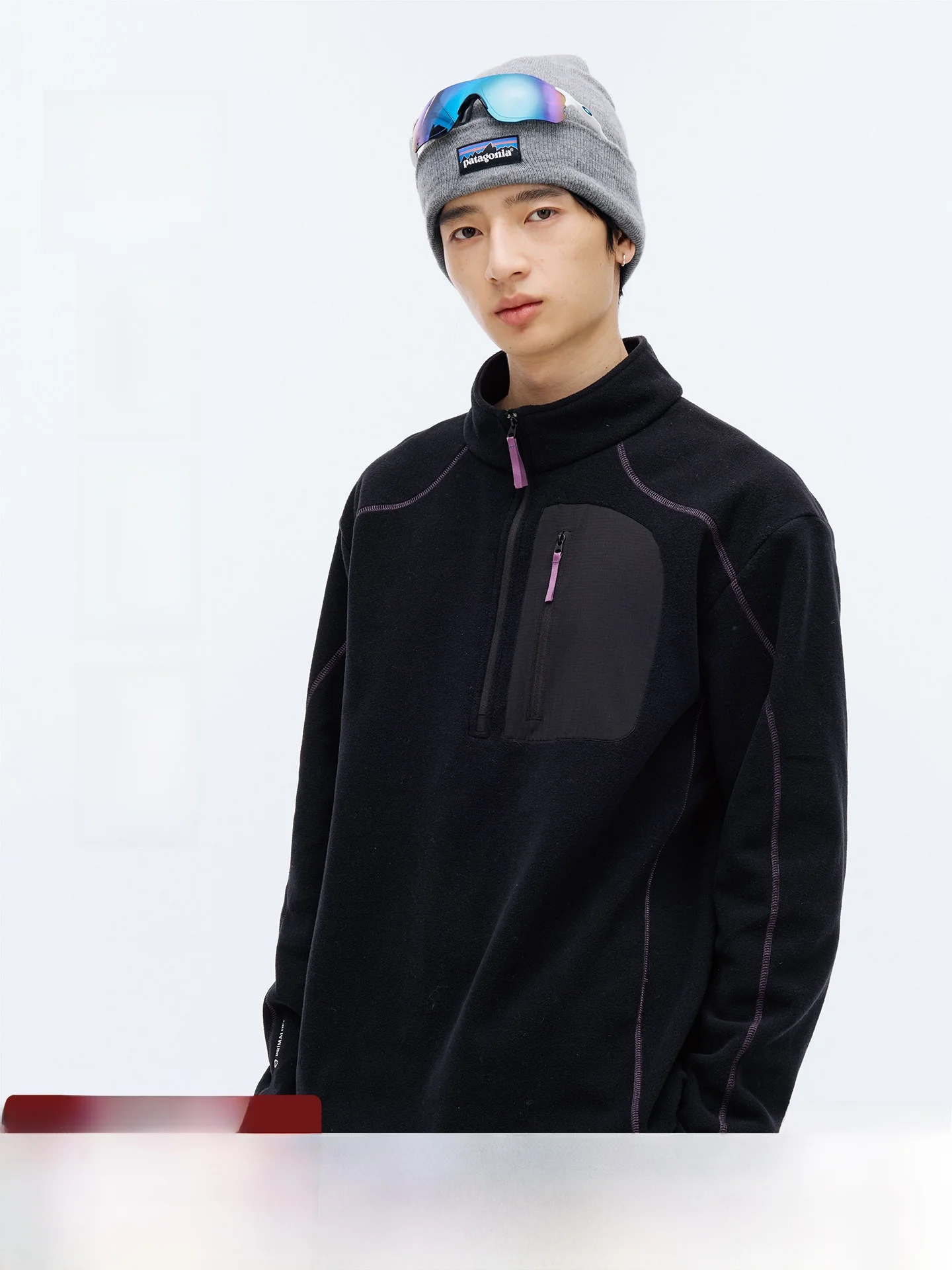 

Men's Casual Hoodie Half Open Front Zipper Outdoor Leisure High Collar Polartec Lightweight Warm Double-sided Fleece Sweatshirt