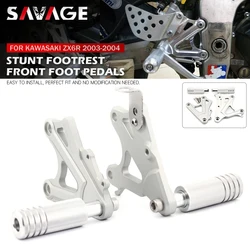 Front Footrest Foot Peg Pedal For KAWASAKI ZX-6R ZX-6RR 2003 2004 Motorcycle Stunt Performance Bracket NINJA ZX6R ZX6RR ZX 636