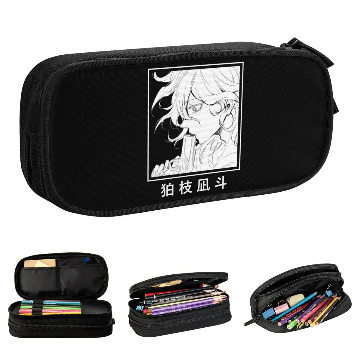 Nagito Komaeda Gun Manga Anime Pencil Case Fun Danganronpa Game Pen Holder Bag Kids Students School Cosmetic Pencilcases