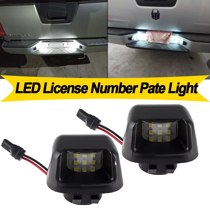 2PC For Nissan Navara D40 Frontier 2007-2017 2018 2019 Armada 2008 2009 2010 2011-2016 LED License Plate Light Number Plate Lamp
