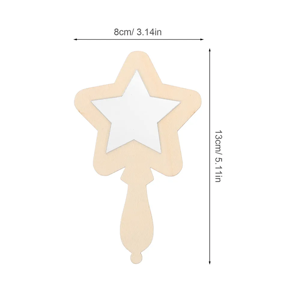 20Pcs DIY Wooden Mirror Craft for Kids Unfinished Handheld Small Mirrors Creative Painting Activity Portable Kids Mirror for Art
