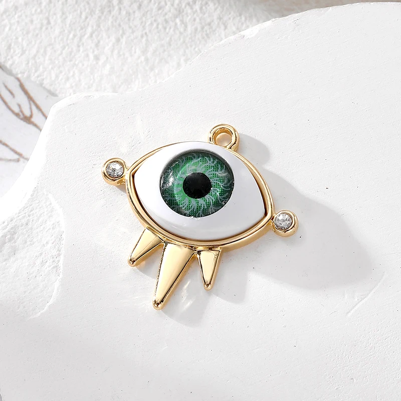 6pcs Unique Eyelash Eye Evil Pendant Diy Vintage Lucky Blue Eye Charms For Necklace Earring Diy Jewelry Make