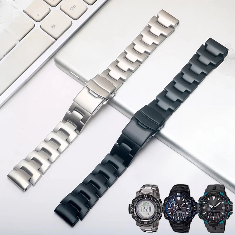 

For Casio Watch Strap PROTREK Series Stainless Steel PRW-3500/2500/5100PRG-260 Waterproof Durable Mountaineering Bracelet 18mm
