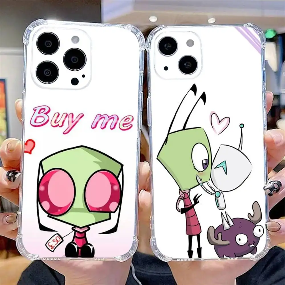 

I-Invader Z-Zim Phone Case For iPhone 16,15,14,13,12,11 Pro,Max,Plus,X,XS,XR,SE,Mini Transparent Silicone Soft