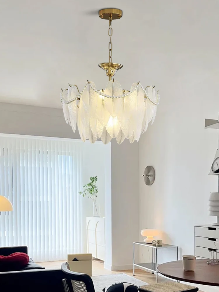 

Белые современные люстры из матового стекла, украшение для гостиной, фойе, роскошная люстра с жемчугом для потолка, элегантный светильник