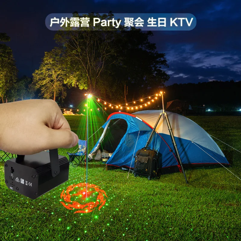 USB Laser Light Plug And Play Mini Red Green Lazer Projector Home Party Disco Lights 32 Pattern Auto-run Sound Control Stage LED