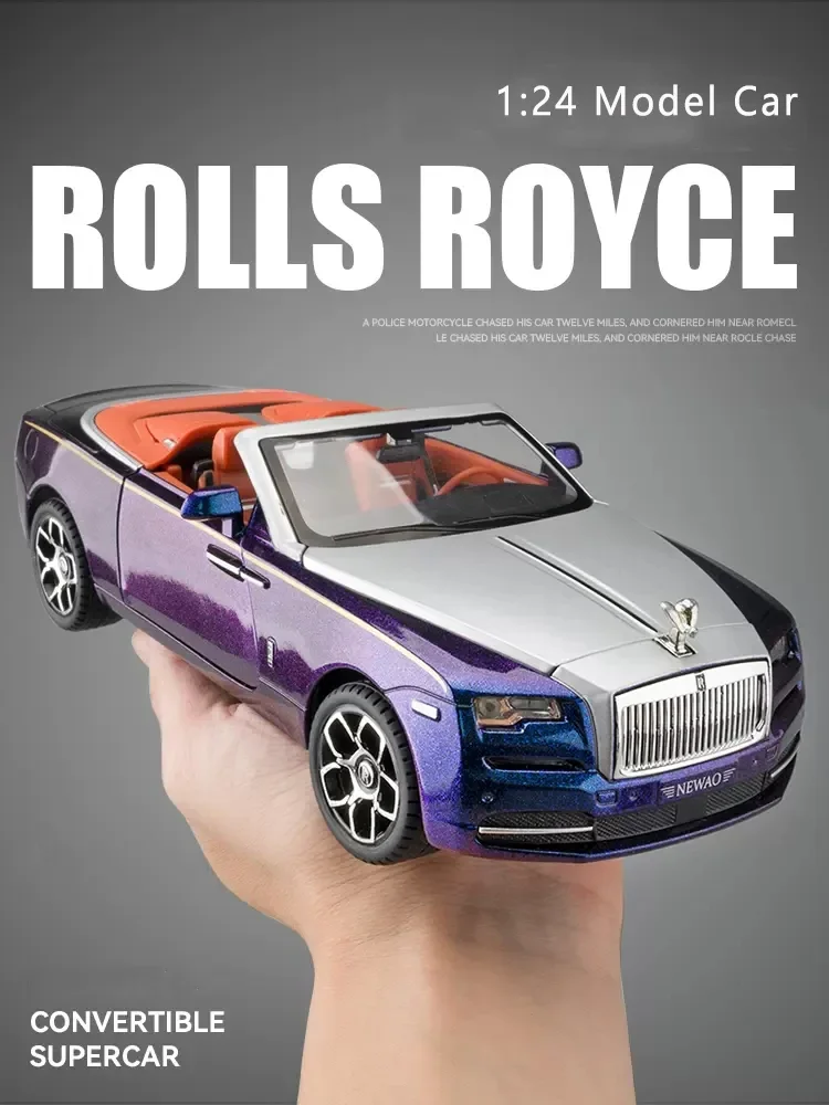 

1:24 Rolls Royce Dawn Car Model Simulation Alloy Convertible Sports Car Sound And Light Pull Back Toy Car Boy Collection Gift