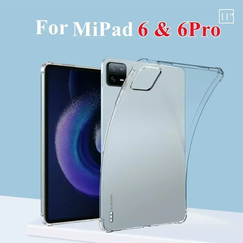 สําหรับFunda Xiaomi Pad 6 กรณีซิลิโคนนิ่มTPUถุงลมนิรภัยCapaป้องกันสําหรับMi Pad 6 6 Proกรณี