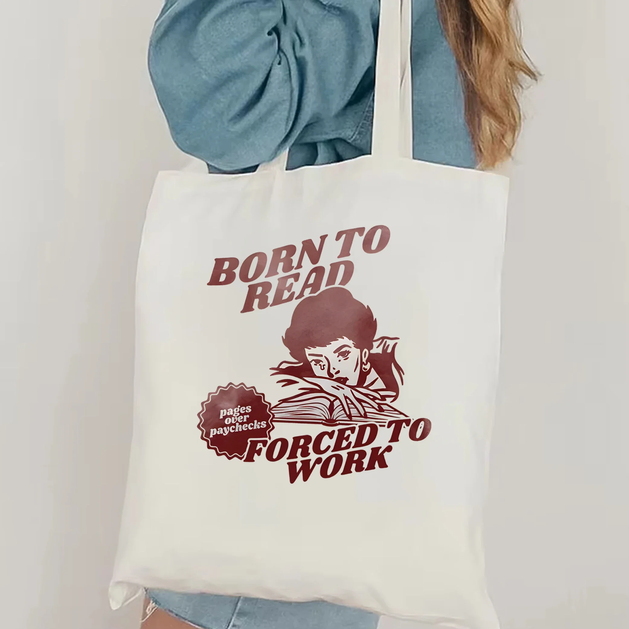 

Born To Read Bookish Tote Bag Funny Reader Book Addict Book Lover Bookish Gift For Her Spicy Books Dark Romance Canvas Tote Bag
