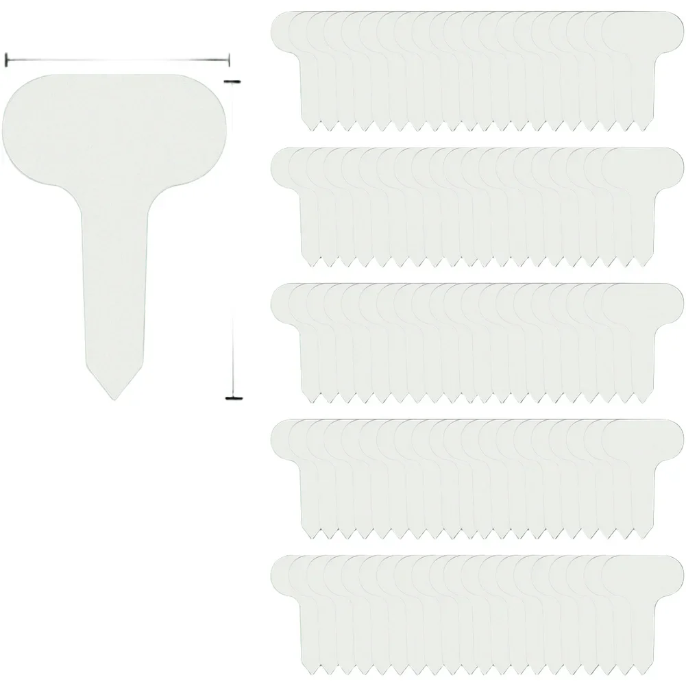 100Pack Garden Plant Markers T-Shaped Plastic Labels Tags 7x5cm Waterproof Tags For Pots Garden Labels