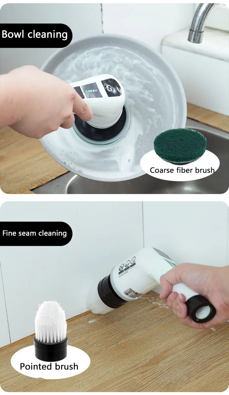 Electric Cleaning Brush 7 in 1 Multifunctional Household Wireless Rotatable Cleaning Brush For Bathroom Kitchen Windows Toilet