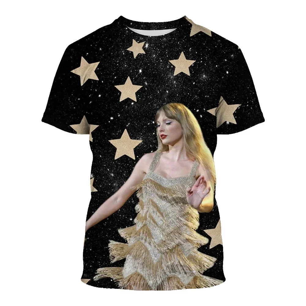 Jongen Meisje 3d Geprint T-Shirt Ademende Verfrissende Mannen Korte Mouwen Top Amerikaans Modemerk Taylor Swift Ts Vintage Y 2K Top