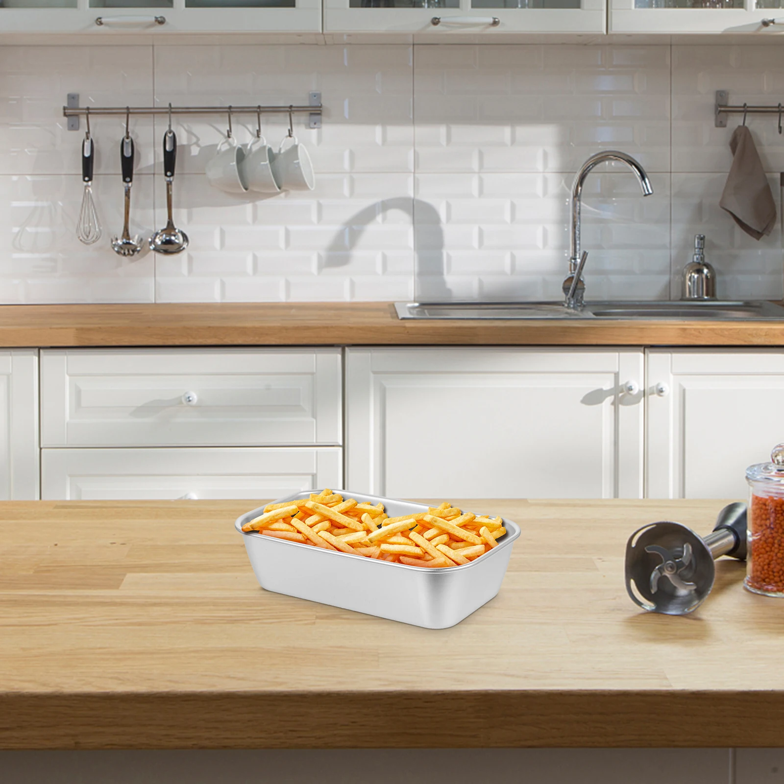 

Square Stainless Steel Bowl Multipurpose Salad Mixing Snack Container Fruit Storage Kitchen Gadget Practical Beautiful