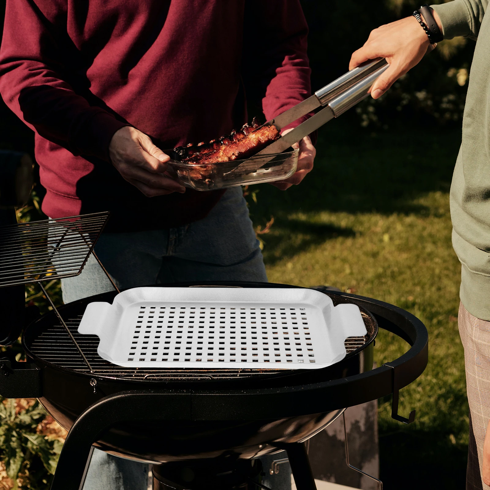 

1 комплект, сковорода-гриль, уличные перфорированные ручки с приподнятыми краями для гриля, овощей, мяса, морепродуктов, приборная панель для гриля, кухонная выпечка