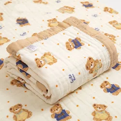 Baby Bath Towel Cotton Absorbent Skin Friendly Durable Infant Shower Blanket Creative Cartoon Animal Light Quick Drying Quilt