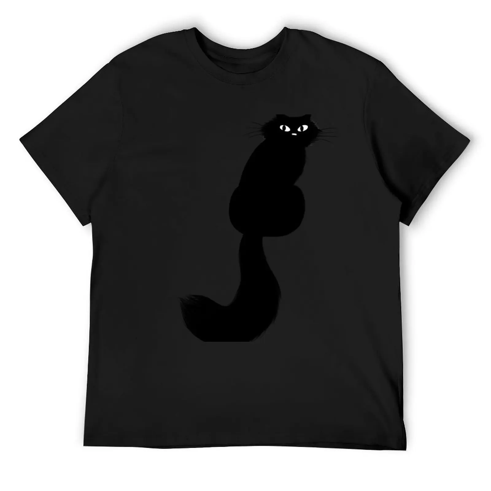 

Longhaired Black Cat with Long Tail T-Shirt oversizeds valentines boutique clothes hippie clothes sweat shirts, men