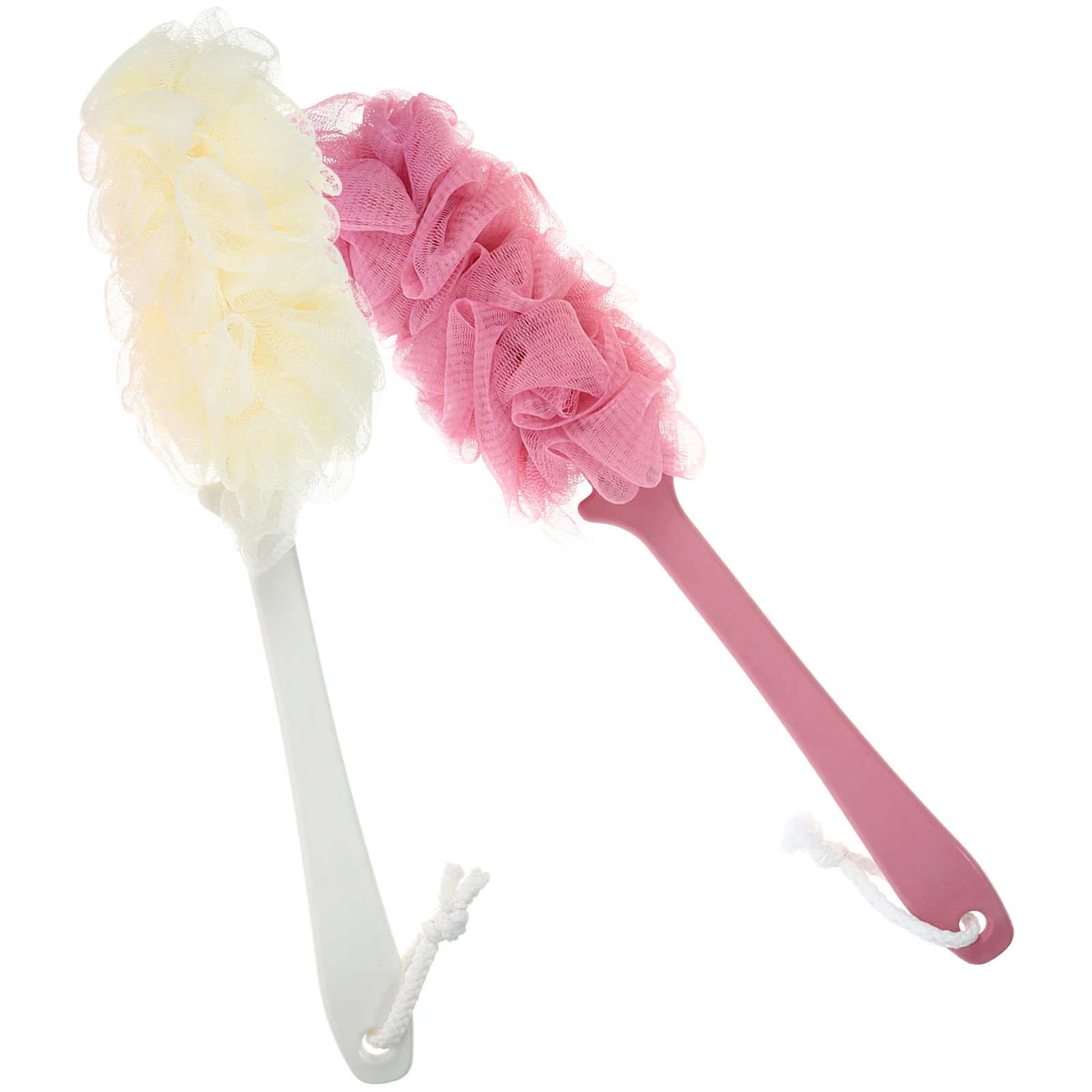 

2Pcs Bath Ball Brush Long Handle Back Washer Shower Exfoliating Body Scrubber Skin Smooth Portable Cleaning Cloth
