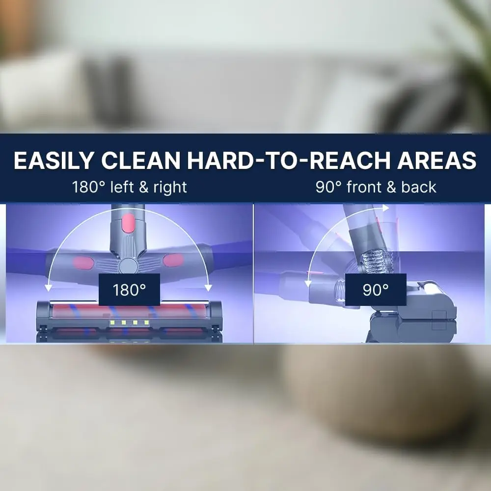 Мягкая роликовая чистящая головка со светодиодной подсветкой — совместима с Dyson V7, V8, V10, V11, V15 — высокоэффективная вакуумная насадка