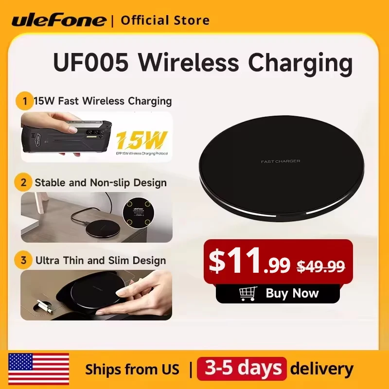 Ulefone UF005 15W Qi Wireless Charging Pad For ulefone power Armor  18T ultra  for iPhone13