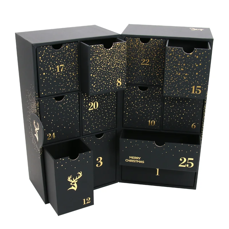 Customized productCustom Empty Cardboard Paper Mystery boxes Gift Beauty Cosmetic set packaging and Countdown Advent C