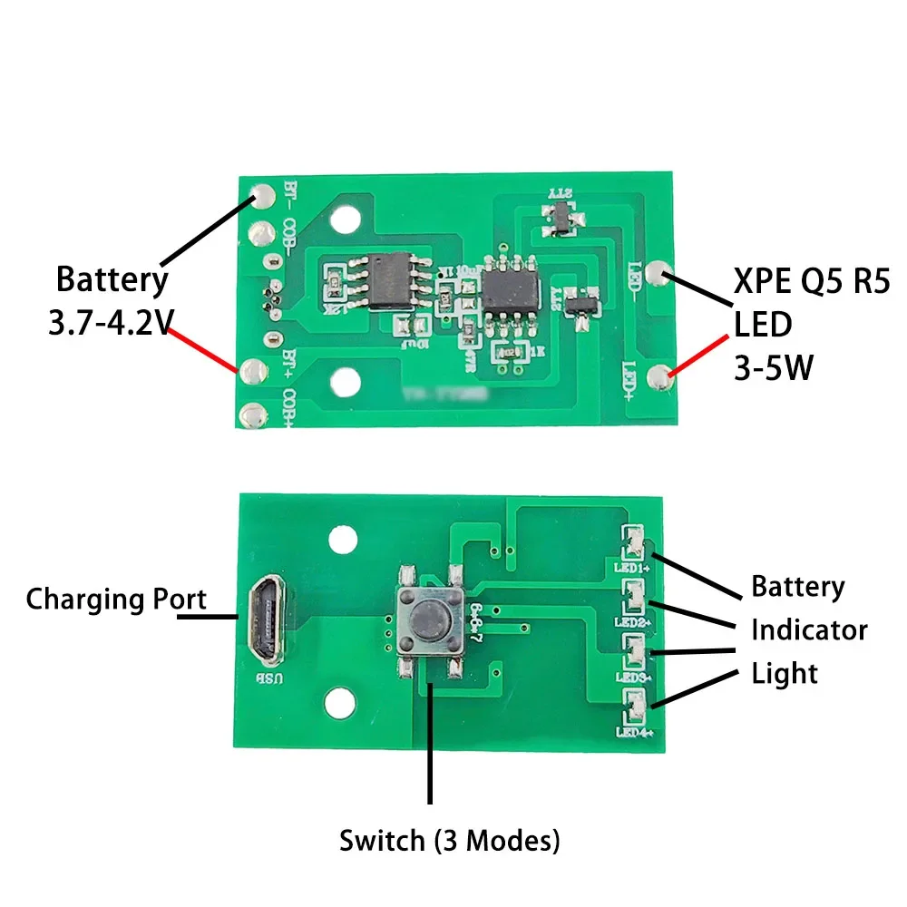 Piastra Driver LED 3-5W 3.7-4.2V faro 3 modalità circuito XPE Q5 torcia parti di riparazione fai da te Y26B