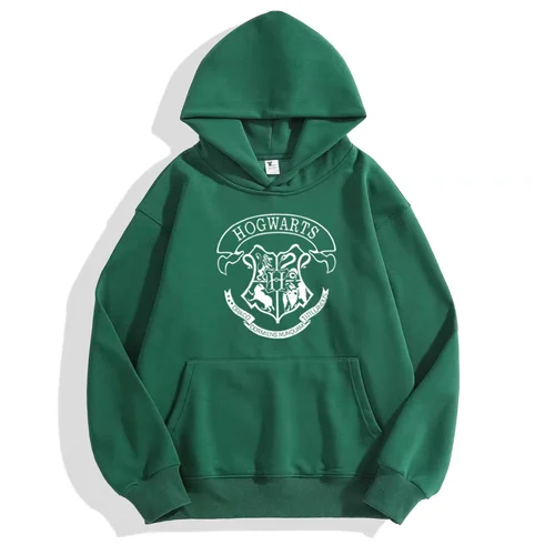 Nuevo Sudaderas con capucha de invierno con estampado de Hogwarts Y2k para mujer, sudadera de otoño 2025, camisetas de lana holgadas informales de terciopelo de manga larga, Tops de gran tamaño